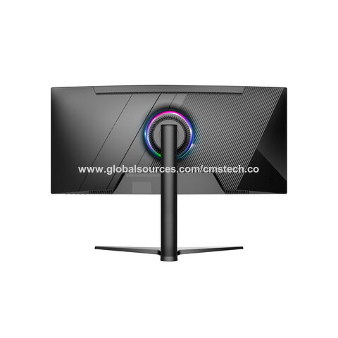 شاشة فائقة الاتساع عالية الجودة، شاشة 34 بوصة بدقة 4K، كمبيوتر UHD مع PD65W، حامل HAS، ألعاب منحنية