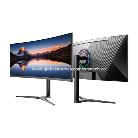 شاشة فائقة الاتساع عالية الجودة، شاشة 34 بوصة بدقة 4K، كمبيوتر UHD مع PD65W، حامل HAS، ألعاب منحنية