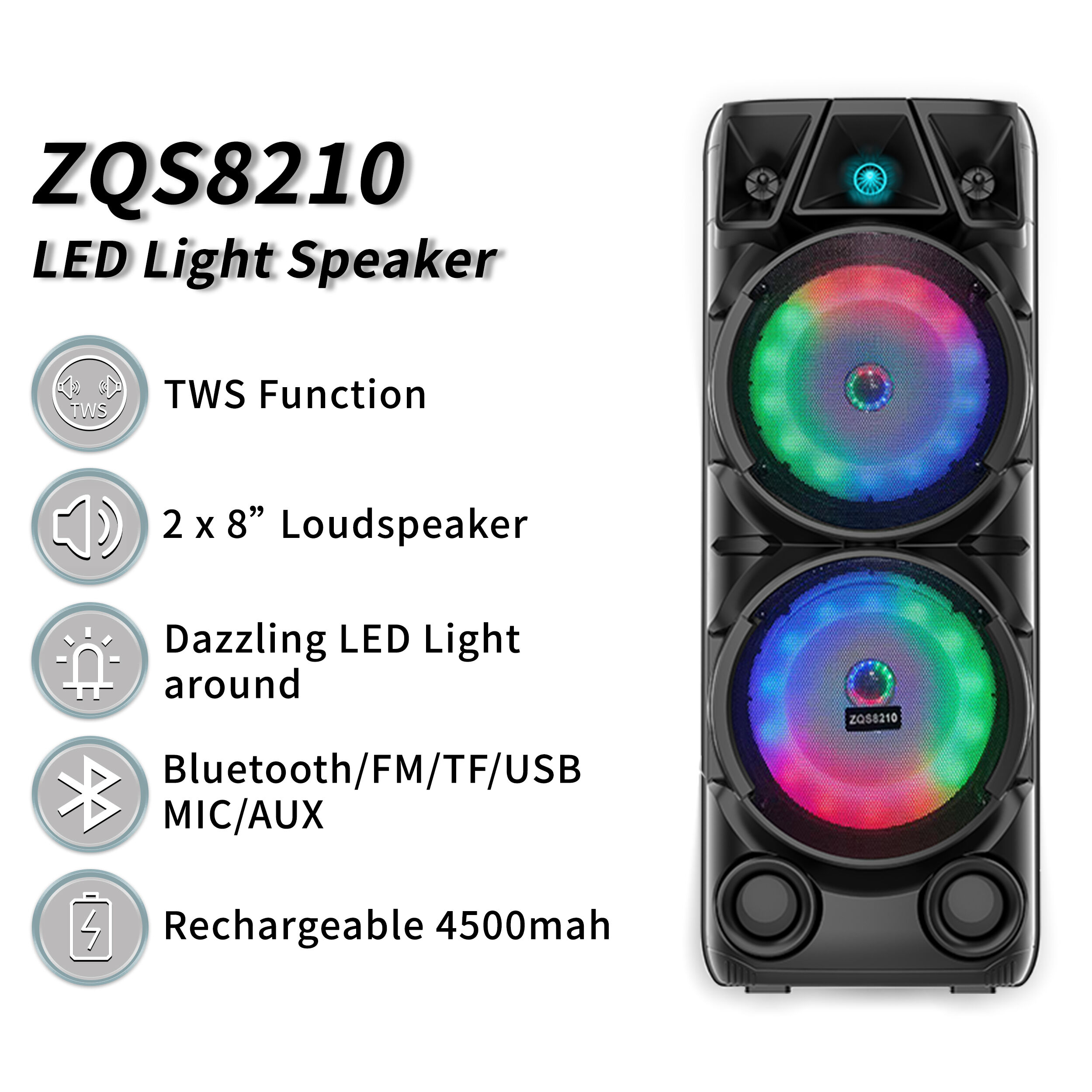 Bulk Buy China Wholesale Factory New Arrival Double 8 Inch Speaker Zqs ...