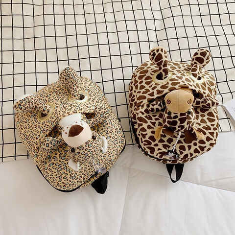 Mochilas Escolares Infantis Série Zoológico: Mochilas Infantis 3D Fofas de Animais, Bolsas de Ombro de Pelúcia