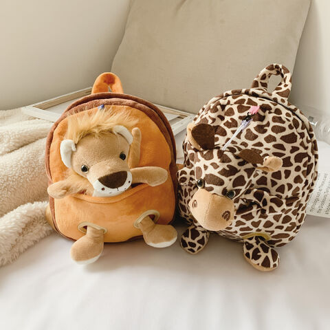 Mochilas Escolares Infantis Série Zoológico: Mochilas Infantis 3D Fofas de Animais, Bolsas de Ombro de Pelúcia