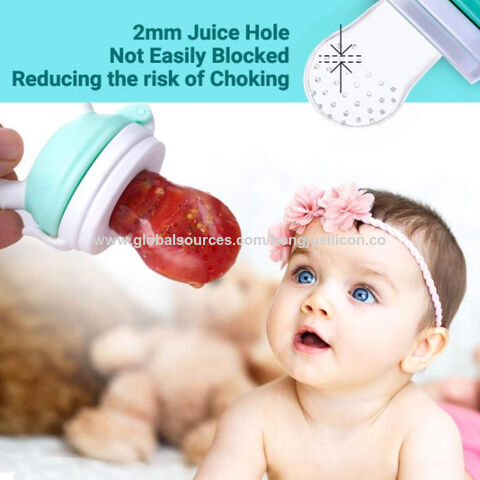 Chupete alimentador para bebé, mordisqueador de alimentos frescos, tetina de silicona para bebés, alimentador de frutas para niños, suministros seguros para la alimentación de frutas para bebés