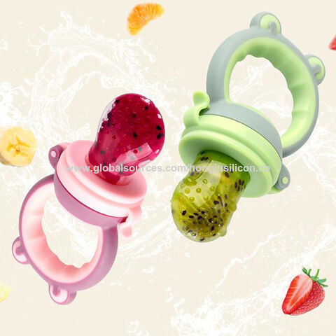 Chupete alimentador para bebé, mordisqueador de alimentos frescos, tetina de silicona para bebés, alimentador de frutas para niños, suministros seguros para la alimentación de frutas para bebés