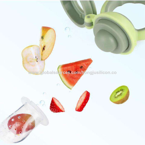 Chupete alimentador para bebé, mordisqueador de alimentos frescos, tetina de silicona para bebés, alimentador de frutas para niños, suministros seguros para la alimentación de frutas para bebés