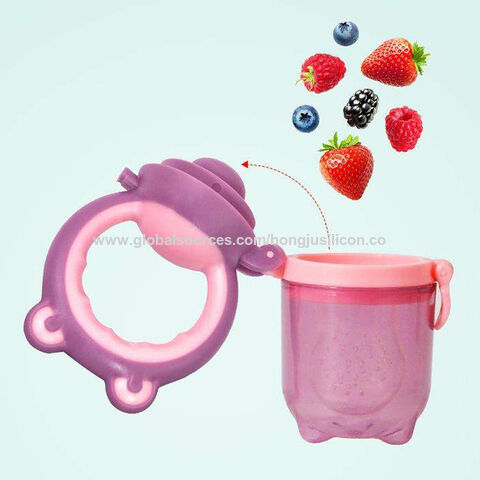 Chupete alimentador para bebé, mordisqueador de alimentos frescos, tetina de silicona para bebés, alimentador de frutas para niños, suministros seguros para la alimentación de frutas para bebés