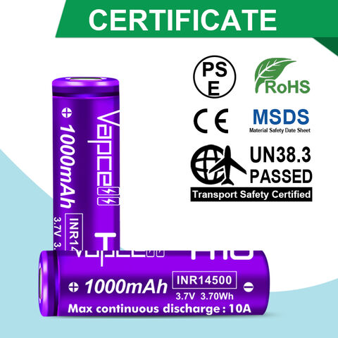 Batería 3.7V 500 MHA Li-ion 14500