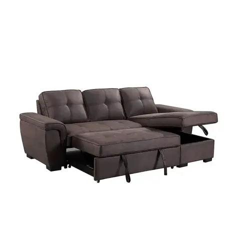 Canapé-lit en forme de L avec rangement, design moderne, canapé-lit convertible en tissu en promotion