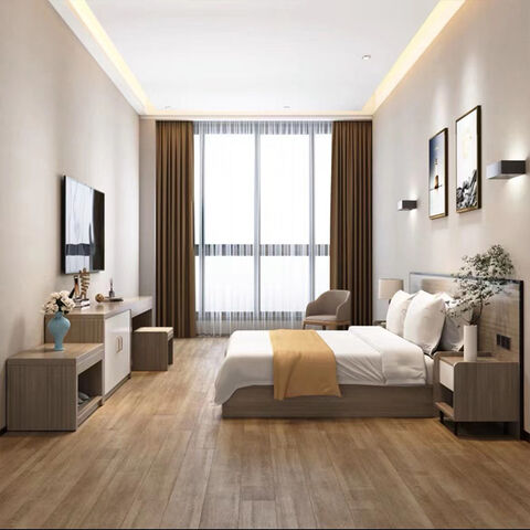 Cama Individual Moderna y Elegante para Hotel con Cabecero Tapizado