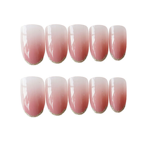 Künstliche Fingernägel zum Aufdrücken - Kaviar | Halbtransparent, kurze Mandelform, wiederverwendbar | 15 Größen - 30-teiliges Nagelset mit Kleber
