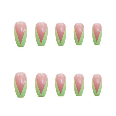 Künstliche Fingernägel zum Aufdrücken - Kaviar | Halbtransparent, kurze Mandelform, wiederverwendbar | 15 Größen - 30-teiliges Nagelset mit Kleber