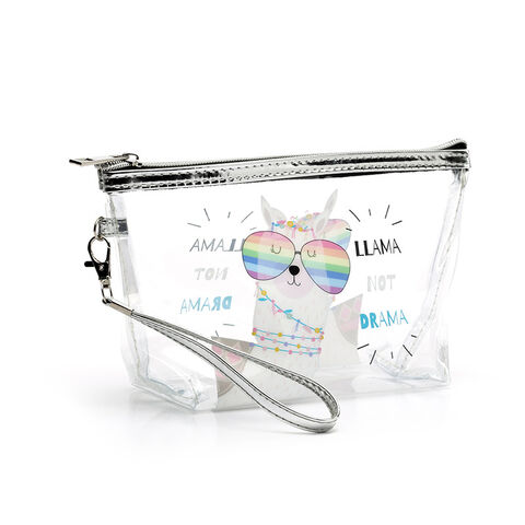 Sacs à Cosmétiques en PVC en Gros, Portables, Motifs de Dessins Animés, Résistants aux Éclaboussures, Trousse de Maquillage Transparente pour Articles de Toilette