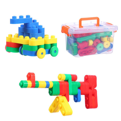 Mainan balok susun DIY, mainan edukasi rakit rumah, kereta api, figur & set, mainan blok kustom untuk anak-anak