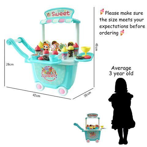 Caminhão de Sorvete de Brinquedo Infantil, Conjunto Educacional de Comida para Brincar - Carrinho de Sorvete em Promoção
