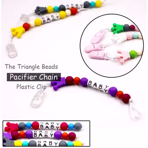 Clip Sucette Perles Silicone Non Toxique pour Bébés