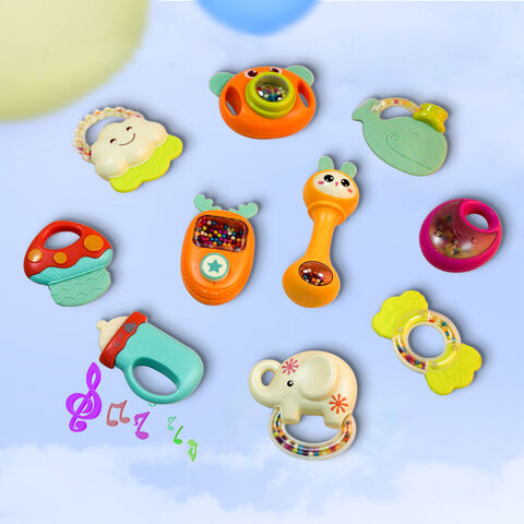 Set Mainan Kerincingan Bayi, Mainan Genggam untuk Bayi, Set Mainan Musik Lonceng Putar dan Goyang