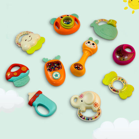 Set Mainan Kerincingan Bayi, Mainan Genggam untuk Bayi, Set Mainan Musik Lonceng Putar dan Goyang