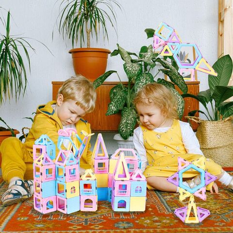 Blocos de Construção Magnéticos de Alta Qualidade, Peças Magnéticas 3D, Brinquedos Educacionais STEM