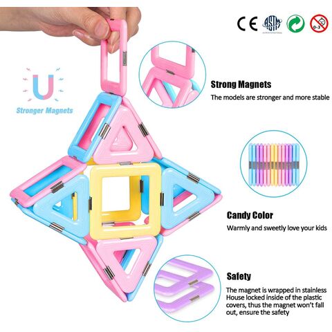 Blocos de Construção Magnéticos de Alta Qualidade, Peças Magnéticas 3D, Brinquedos Educacionais STEM