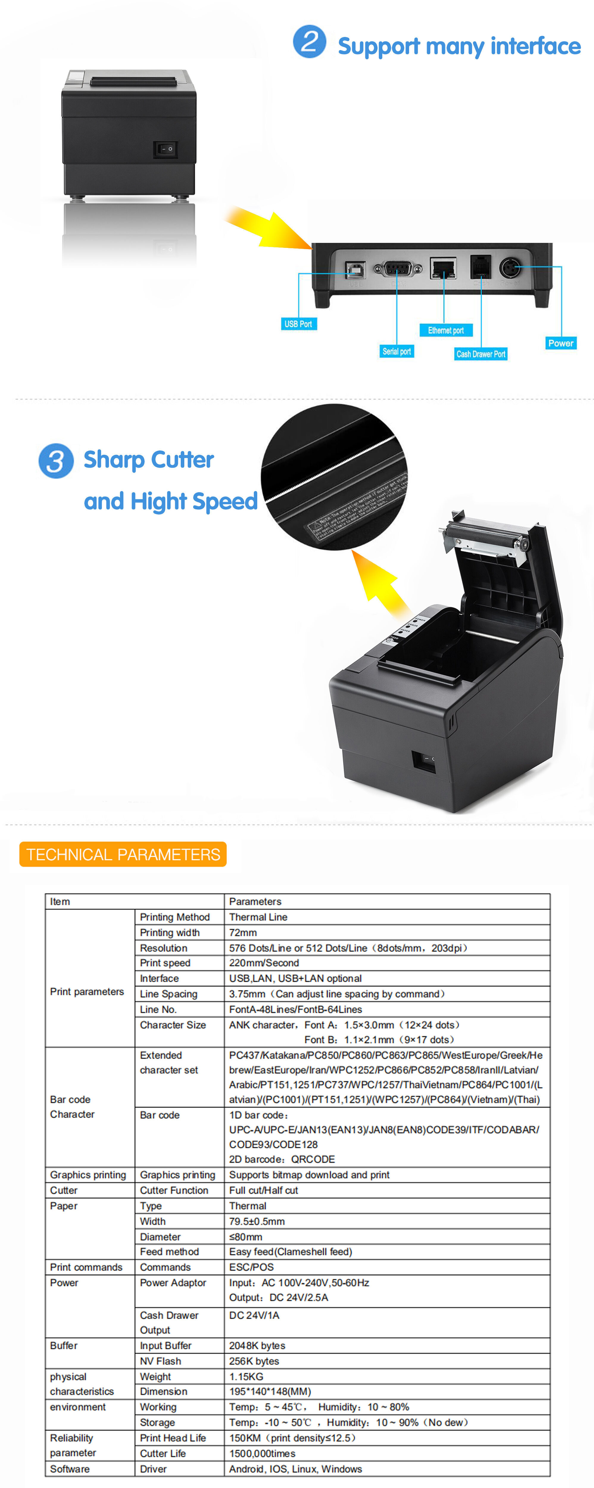 Wholesale High Speed Thermal Receipt Printer For Black - China