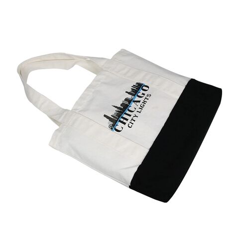 Individuelle Canvas-Tragetasche mit schwarzen Griffen, Stoffbeutel zum Bedrucken, Werbe-Baumwolltasche