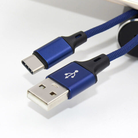 Fabric braided commonly used accessories USB A to Type C 1M 3A fast charging data cable for Android mobile phone