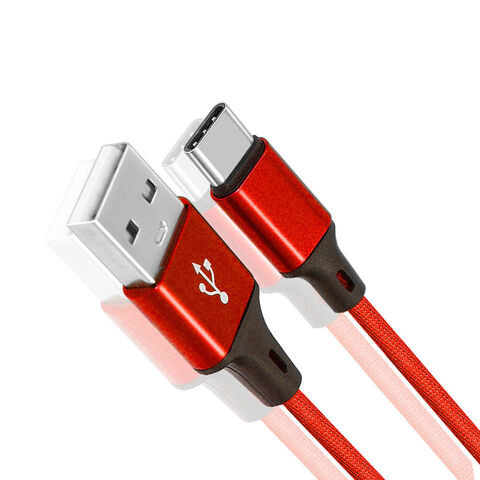 Fabric braided commonly used accessories USB A to Type C 1M 3A fast charging data cable for Android mobile phone