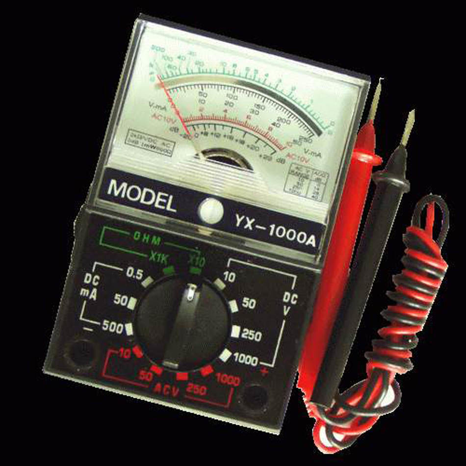 Multimetro analogico YX 1000A AC DC Electrical Continuity Tester