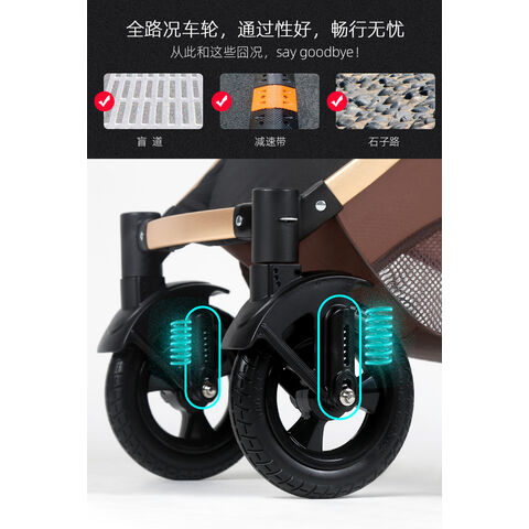 Adjustable Baby Carriage Aluminum Alloy Bracket Baby Umbrella Stroller 3 In 1 Portable Pushchair With Car Basket Pushchair