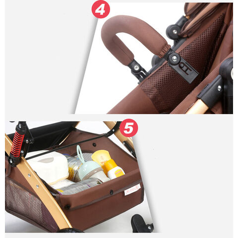 Adjustable Baby Carriage Aluminum Alloy Bracket Baby Umbrella Stroller 3 In 1 Portable Pushchair With Car Basket Pushchair