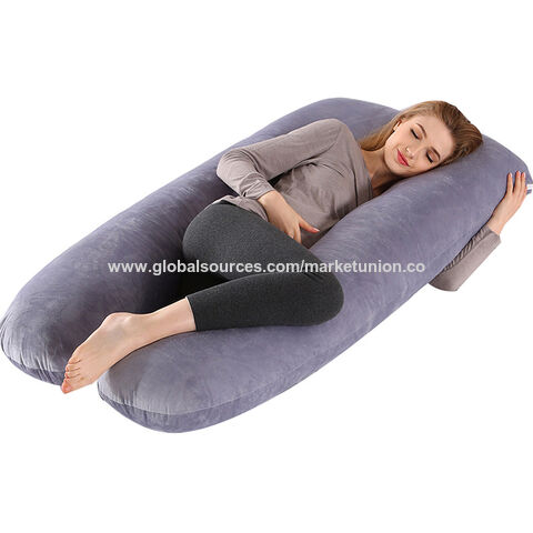 Almofada de Maternidade em Forma de U, Almofada de Suporte de Corpo Inteiro para Grávidas com Capa de Veludo Lavável, Almofada de Gravidez