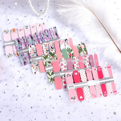 2024 Neue Heiß Verkaufende Nagellackaufkleber, 16 Stück/Streifen Nagel Wraps, Glitzer Nail Art Lieferant
