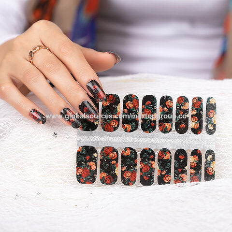 2024 Neue Heiß Verkaufende Nagellackaufkleber, 16 Stück/Streifen Nagel Wraps, Glitzer Nail Art Lieferant