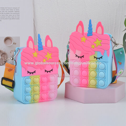 Verschiedene Muster Kinder Silikon kleine Umhängetasche beidseitig gleiche Cartoon Umhängetasche niedliche Baby Mode Accessoires
