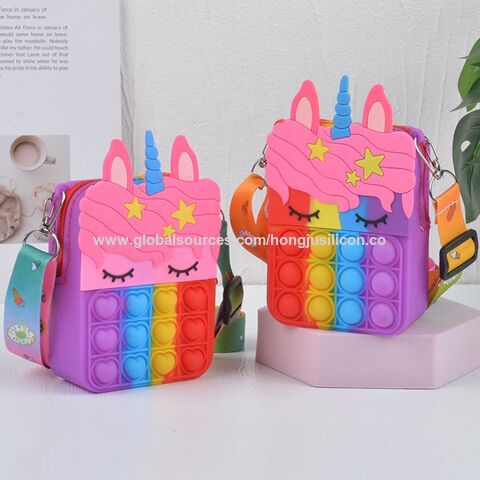 Verschiedene Muster Kinder Silikon kleine Umhängetasche beidseitig gleiche Cartoon Umhängetasche niedliche Baby Mode Accessoires