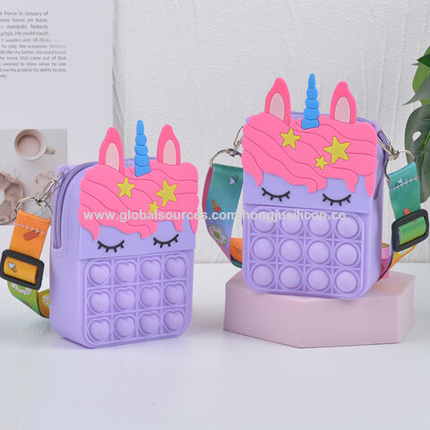 Verschiedene Muster Kinder Silikon kleine Umhängetasche beidseitig gleiche Cartoon Umhängetasche niedliche Baby Mode Accessoires