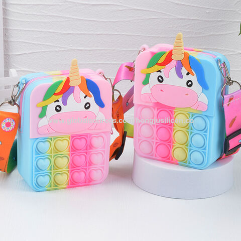 Verschiedene Muster Kinder Silikon kleine Umhängetasche beidseitig gleiche Cartoon Umhängetasche niedliche Baby Mode Accessoires