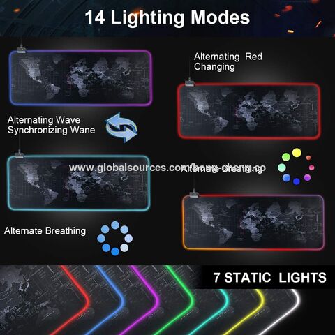 Alfombrilla de ratón LED con base de goma antideslizante, superficie texturizada especial y bordes cosidos