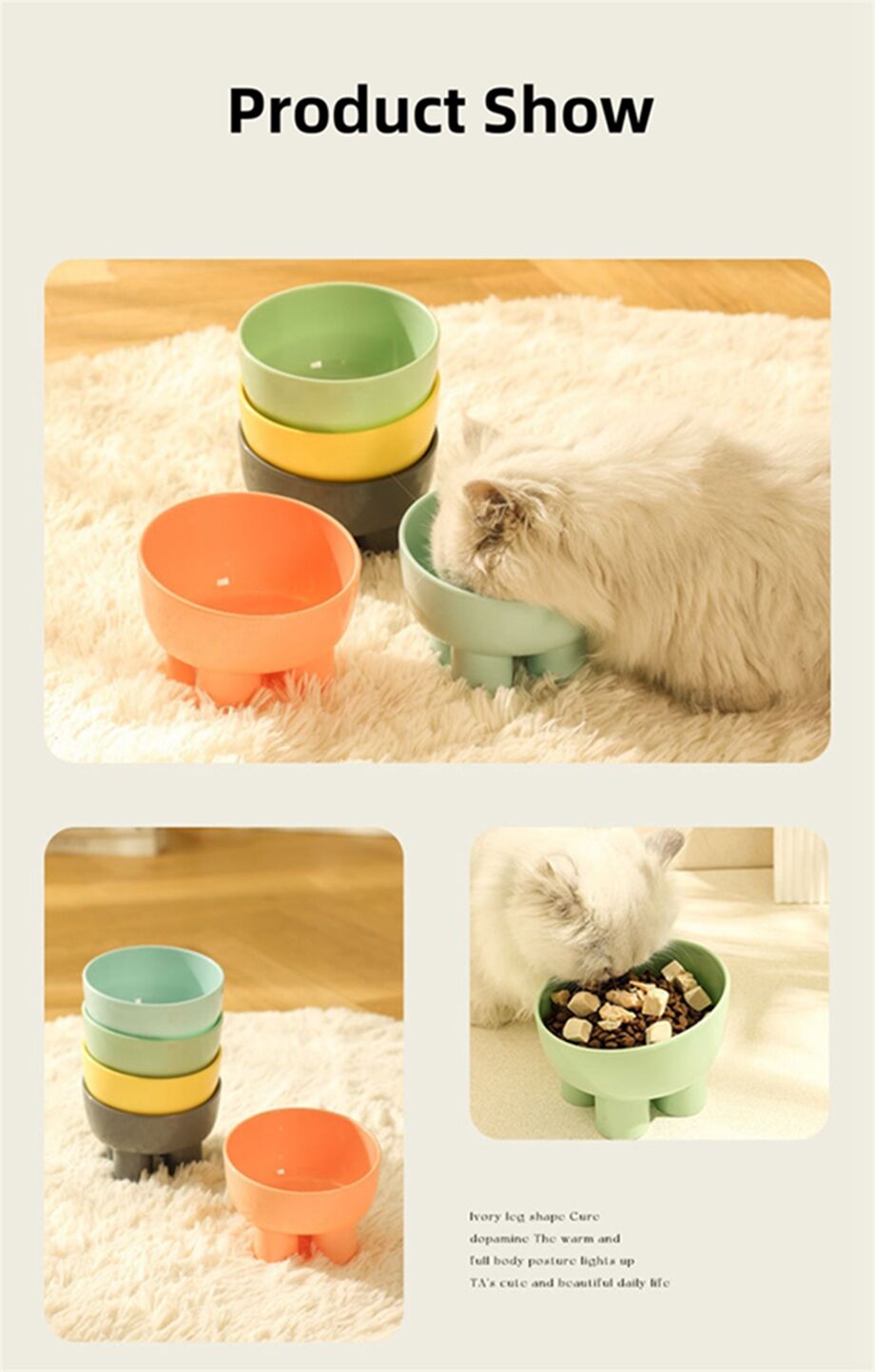 Customized Plastic Cat Dog Food Bowl Pet Bowls Feeders With Stand Food ...