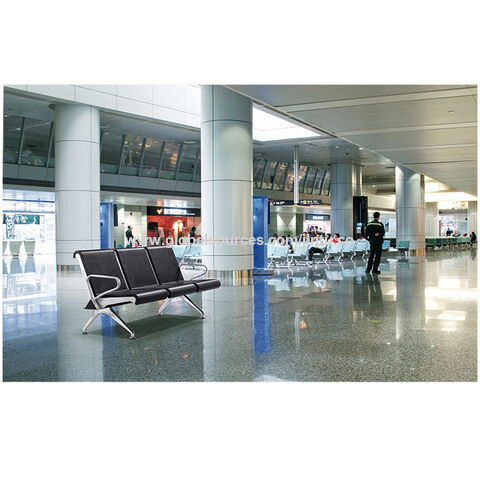 Sillas de sala de espera Sofá de recepción, con sillas de espera de piel  sintética negra para aeropuerto, banco, hospital, escuela, oficina (3