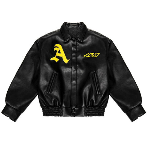 Individuell bestickte Bomber-Lederjacke für Herren für den Winter