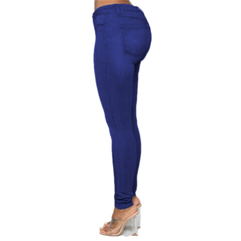 Pantalones Vaqueros Ajustados de Cintura Alta Elásticos para Mujer
