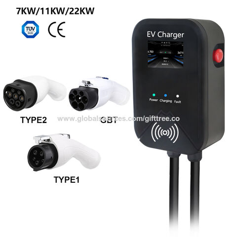 Fabricant Certifié de Bornes de Recharge EV avec Wifi, Bluetooth et APP, Wallbox 32 Ampères, Chargeur de Véhicule Électrique Type 2 AC pour Maison avec Prise