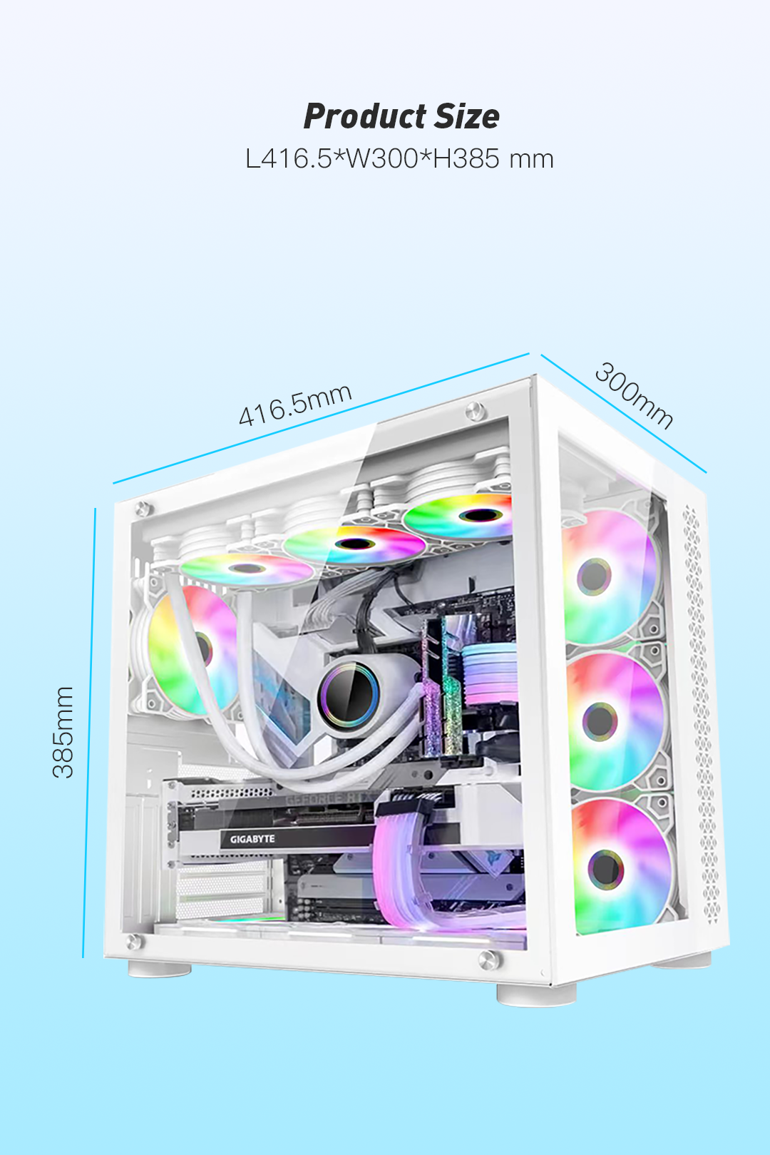 Gaming Pc Case With Infinity Tempered Glass And Usb 3.0 X 1, Type C ...