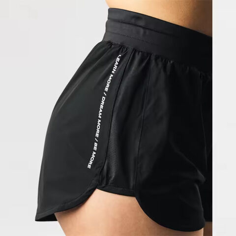 Shorts de course à séchage rapide pour femmes en gros, short de sport élastique à la taille pour l'entraînement actif