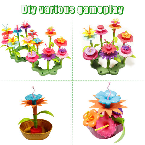 Set Mainan Bangunan Kustom Taman Bunga Mainan Edukasi Blok Bangunan Figur & Set