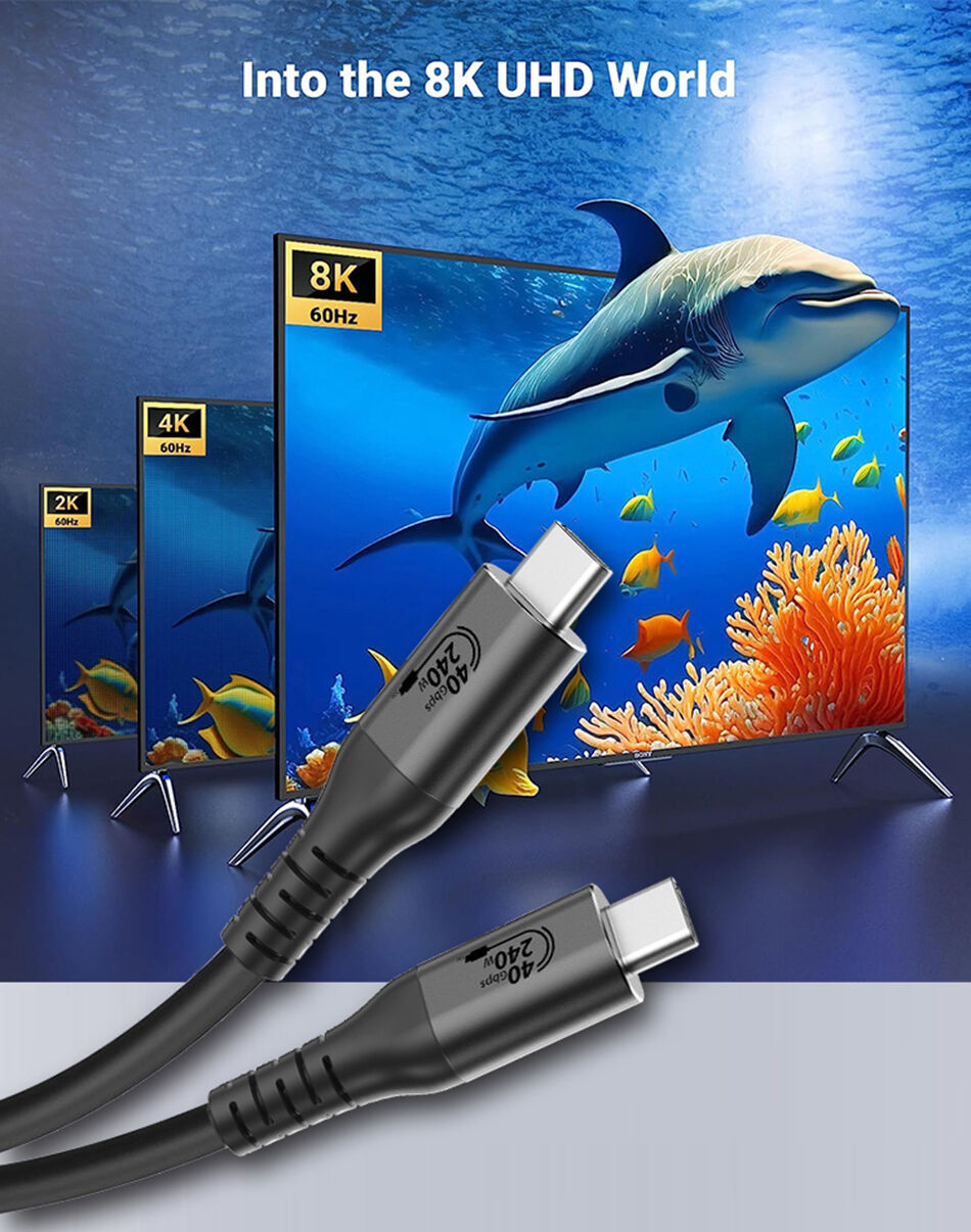 NÖRDIC USB4-202 - USB-C Kabel Met E-marker - 240W PD3.1 Snelladen - Foto 7