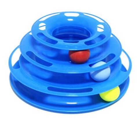 Tour de Jouets pour Chat en Plastique Personnalisé à 3 Niveaux avec Souris et Balles - Jouet pour Animaux de Compagnie