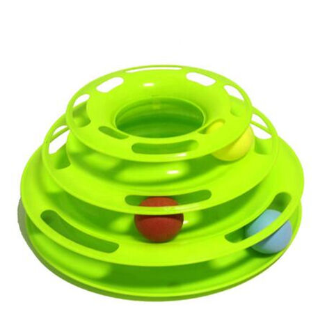 Tour de Jouets pour Chat en Plastique Personnalisé à 3 Niveaux avec Souris et Balles - Jouet pour Animaux de Compagnie