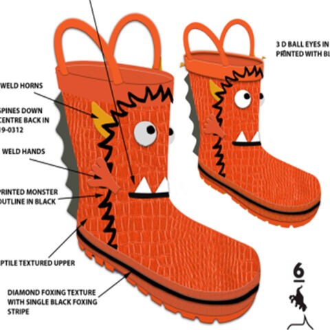 Best Design 5D Waterproof Custom Kids Rubber Rain Boots