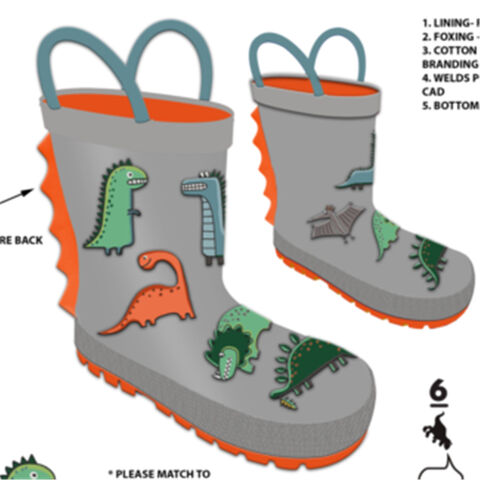 Best Design 5D Waterproof Custom Kids Rubber Rain Boots